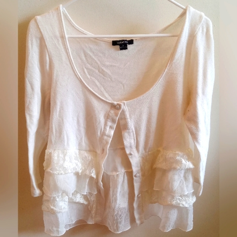 Y2k babydoll lace double zero cardigan